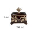 thumbnail image 5 of Benzara BM240881 Jewelry Box with Foliage Pattern & Lid, Brown, 5 of 5