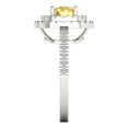 thumbnail image 3 of 1.615 ctw Solitaire with Zirconia Diamond Accents Anniversary Ring for Women | Round Cut Natural Citrine | Hyperallergenic Solid 18K White Gold, 3 of 5