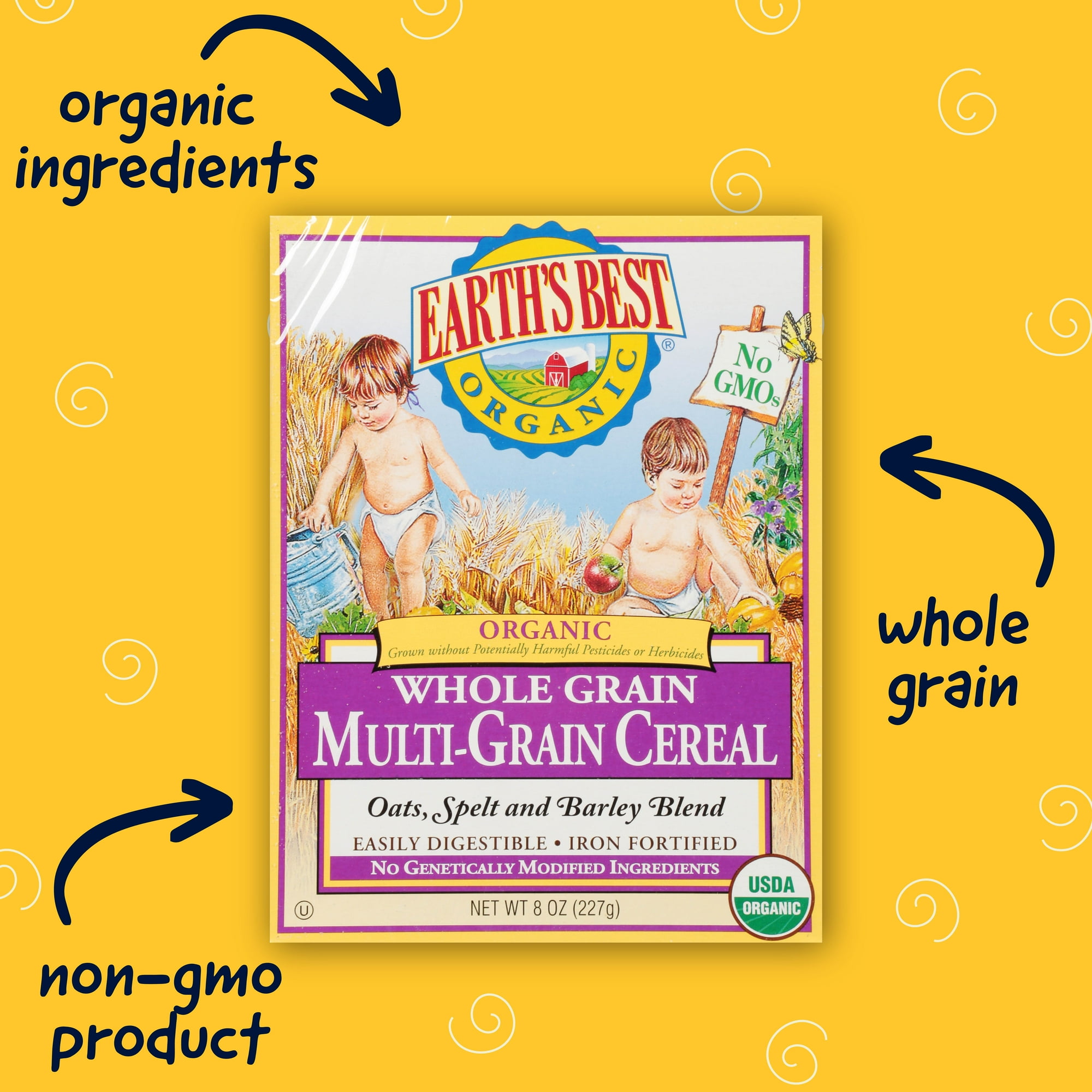Earth's Best Organic Infant Cereal, Whole Multi-Grain, 8 oz. Box