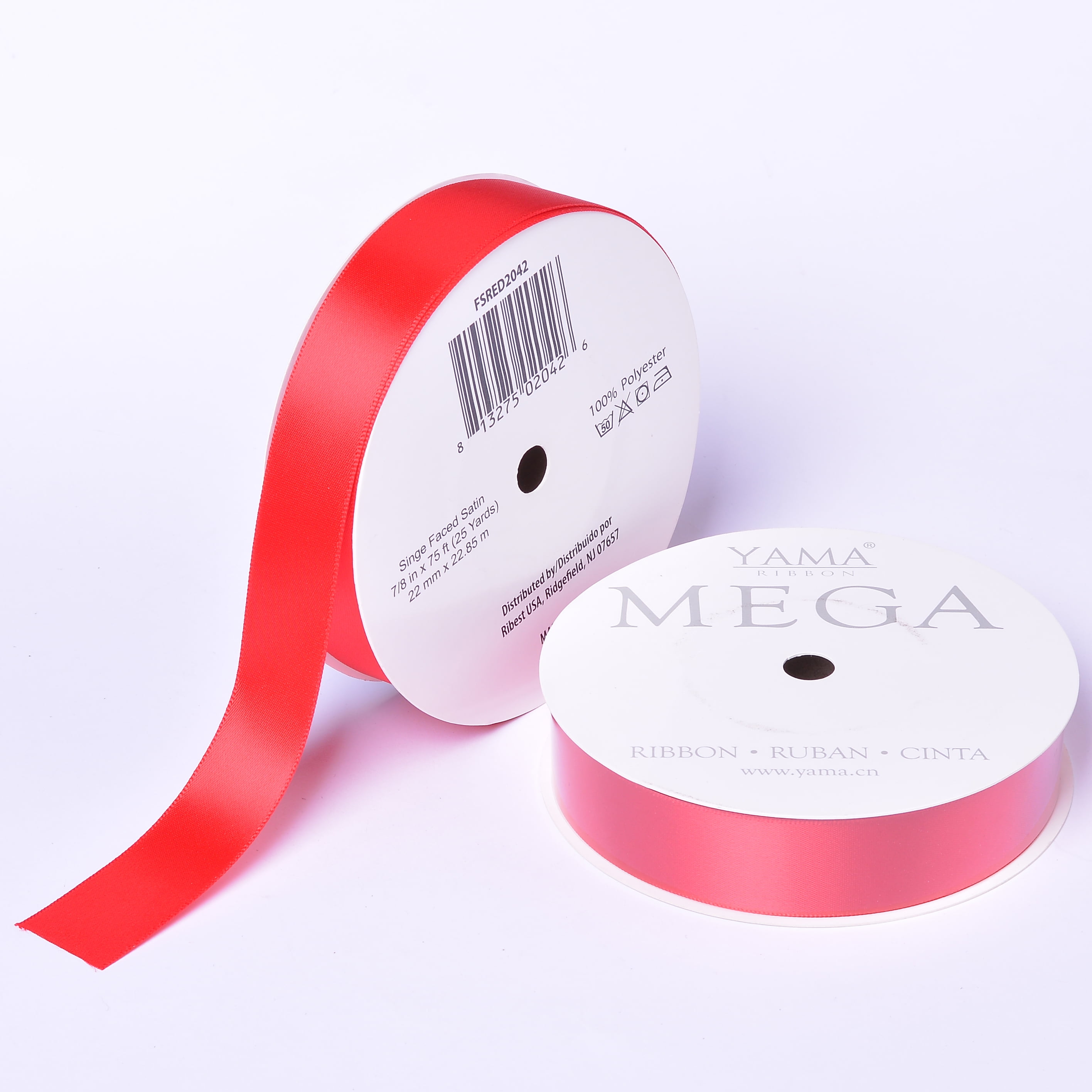 0.875" Sassafras Red Mega Ribbon, 1 Each