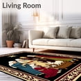 thumbnail image 2 of ODIKA 3'x5' Machine Washable Non-Slip Area Rug, Birth Hook Family Manger Scene Design High Traffic Rug with Pad, Maroon, 650463, 2 of 8