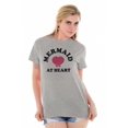 thumbnail image 5 of Mermaid Lovers Cute Seashell Heart Women's Graphic T Shirt Tees Brisco Brands X, 5 of 7