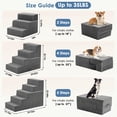 thumbnail image 3 of Dog Stairs For Small And Medium Dogs  5-step Pet Steps With High-density Foam Indoor Non-slip Ramp Puppy Older Cats Bed Couch Sofa Grey, 3 of 7
