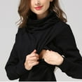 thumbnail image 5 of Olyvenn Nursing Sweater Solid Color Tunic Breastfeeding High Neck Sweatshirts with Pocket Top Maternity Jumper 2025 Pregnant Black 10, 5 of 6