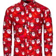 thumbnail image 5 of Camisa novedosa de Navidad para hombre, regalo de fiesta, regalo de vacaciones, camisa de Papá Noel con botones, manga larga, divertidas camisas de disfraces festivos, 5 of 5
