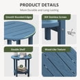 thumbnail image 2 of SERWALL Round Outdoor Side Table, All Weather Use Double Layer Patio Side Table, HDPE Adirondack End Table for Patio, Garden, Deck - Blue, 2 of 7