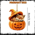 thumbnail image 3 of 3 Pcs Halloween Forest Animal Pumpkin Ornaments Cozy Forest Woodland Christmas Ornaments for Christmas Tree Pumpkin Animal Decor 2D Acrylic Hanging Ornament for Home Decor, 3.14 Inch, Fox, 3 of 5