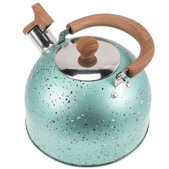 Luxshiny Stovetop Tea Kettle Whistling Alert Green Simple Design 1Pcs for Family Use