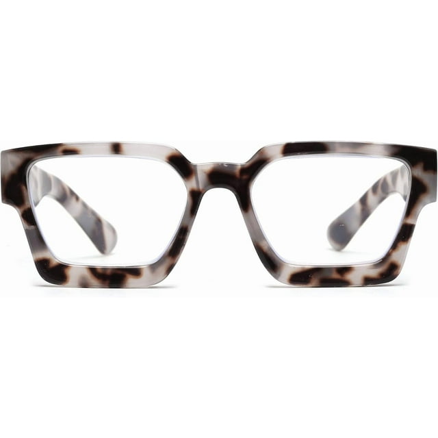 JM Square Blue Light Glasses, Blue Light Blocking Computer Glasses for women men Spring Hinges Anti Eyestrain & UV Protection