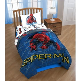 Marvel Spider Man Stripes Reversible Twin Full Comforter Set