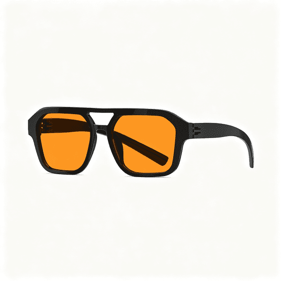 HBMYN Amber Blue Light Blocking Glasses Men Women, Pilot Frame | Computer Gaming, Sleep Better, Orange Tinted, Anti Glare Eye Strain, Metalless Screen Blue Blockers, Screwless Spring Hinges