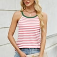 thumbnail image 6 of Woman Tank Top Womens Tank Top Women Spring And Summer Women's Sleeveless Color Matching Striped Tank Round Neck Tank Pink M, 6 of 8