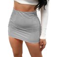 thumbnail image 2 of Odeerbi Clearance Skirts for Women Fashion Causal Skirt Erogenous Ultrashort Skirt Solid Hip Skirt A-line Skirt Silver, 2 of 5