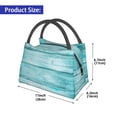 thumbnail image 2 of Fuzoiu Teal Turquoise Wood Print Portable Insulation Lunch Bag,Large Lunch Box,Container Reusable Leakproof Tote for Work, Travel, and Outdoor Activities, 2 of 6