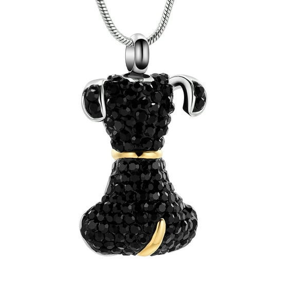 Crystal Pet Urn Necklace for Ashes Cremation Necklace for Pet Ashes Stainless Steel Ash Necklace Memorial Ash Holder