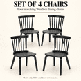 thumbnail image 5 of CRERIYO Solid Wood Windsor Dining Chairs, Set of 4, Spindle Back Kitchen Chairs with H-Style Legs, Classic Farmhouse Dining Room Chairs, Black, 5 of 10