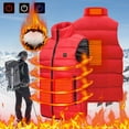 thumbnail image 2 of Lovskoo Women's and Men's Heated Jacket Vest Sleeveless Usb Intelligent Constant Temperature Heated Windproof Plus Size Coat with Winter 4 Heated Zones Coat Quilted Jacket Red, 2 of 8