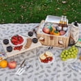 thumbnail image 4 of Canasta de picnic HappyPicnic para 4 con mesa, manta y bolsa para vino, 4 of 9