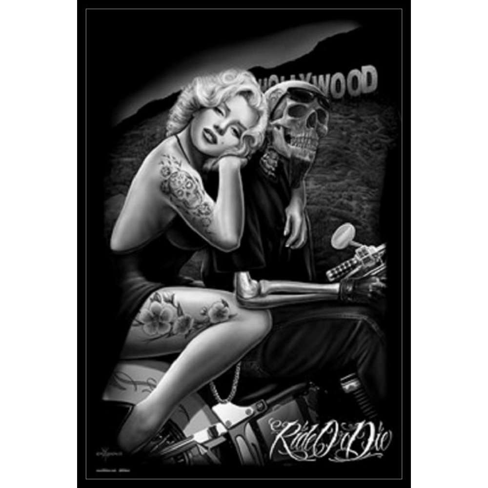 Marilyn Monroe Hollywood Tattoo Laminated &amp; Framed Poster (24 x 36