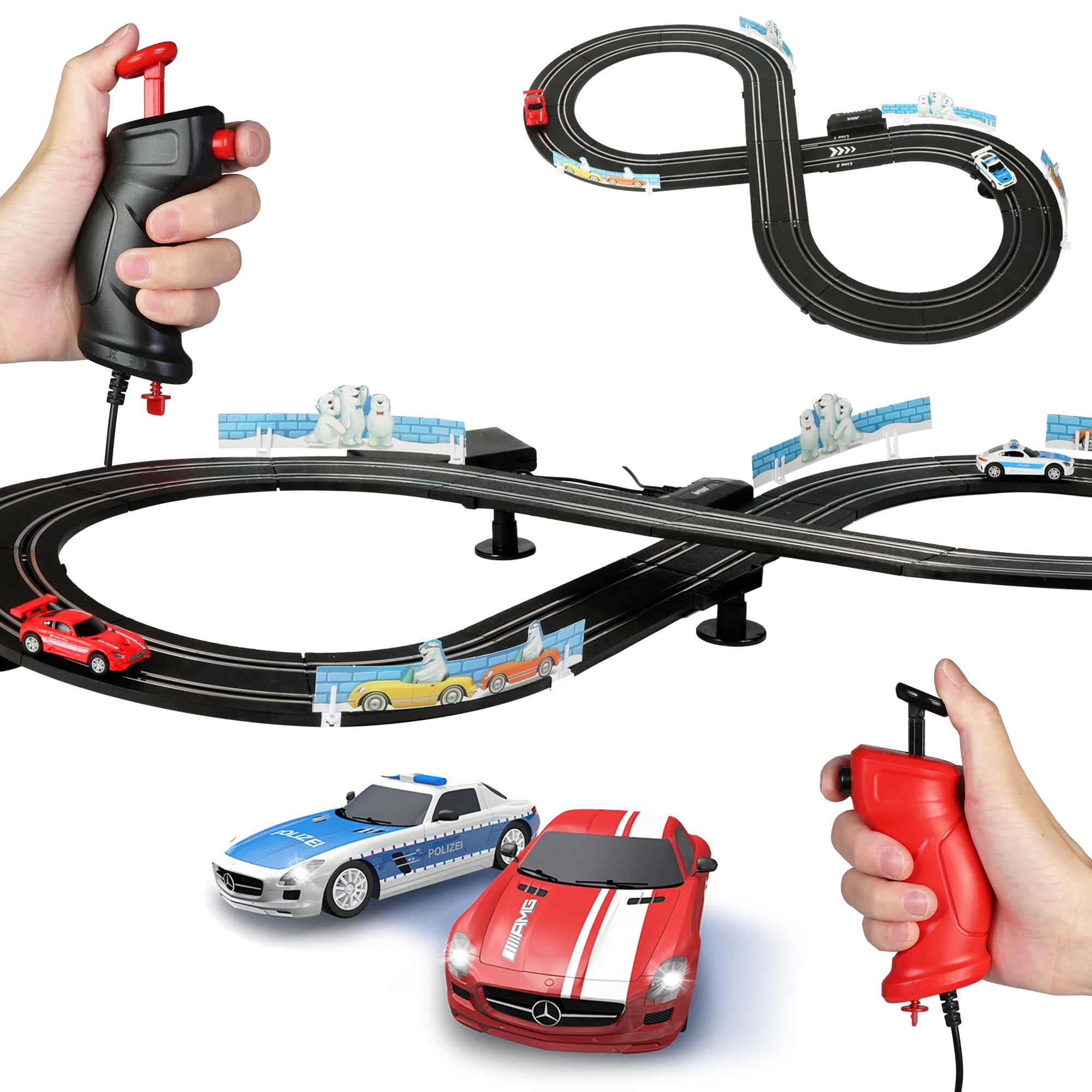 LINGLING Slot Car Race Tracks Toy Electric Track Racing Set Child Track Small Train Car Boy and Girl Educational Toys Birthday Gift