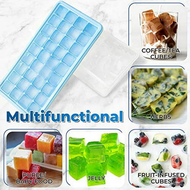 36 Bpa-free Silicone Ice Cube Tray With Lid, Bin, And Tong - 36 Nugget Ice  Tray For Easy Release - Large Mold Maker For Cocktails And Whisky - Temu