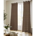 thumbnail image 5 of Dark Brown Rattan Sheer Curtains 84 Inch Length 2 Panels Set for Living Room/Bedroom, Vintage Abstract Wicker Texture Kitchen Curtains Grommet Semi-Sheer Curtains Drapes Window Treatments 52"x84"x2, 5 of 7