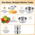 thumbnail image 4 of YUSUIYI Grating and Slicing Bowl,3 in 1 Germany Multifunctional Stainless Steel Basin with Drain Basket for Vegetables, 4 of 7