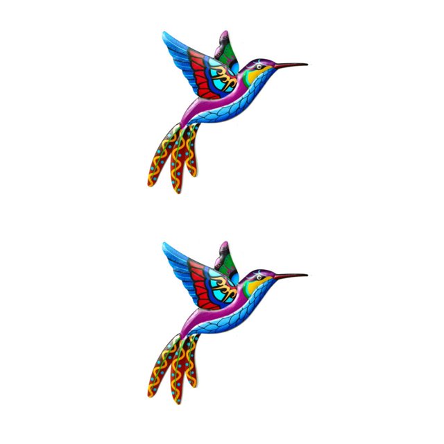 Colibrí de hierro Injueey para colgar en la pared de la oficina decoración del hogar dormitorio 2Conjunto Azul