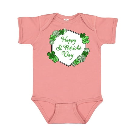 

Inktastic Happy St. Patrick s Day Clovers Gift Baby Boy or Baby Girl Bodysuit