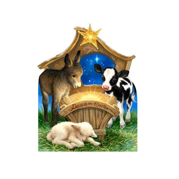 Advanced Graphics 2111 48 x 37 Po. Né dans une Crèche - Dona Gelsinger Art Carton Standup