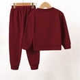 thumbnail image 5 of Girls Fleece Sweatshirt Fall And Winter Solid Color Letter Printing Warm Windproof Two Piece Set 4-5 Years Wine, 5 of 6
