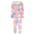 thumbnail image 6 of Flannel Onesie Pajamas for Women Fleece Fuzzy One Piece Zipper Hooded Sherpa Romper Cute Polka Dots Warm Winter Loungewear, 6 of 6