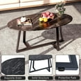 thumbnail image 2 of Oval Faux Black Marble Coffee Table Wooden Gold Elliptic Modern Side End Table for Coffee Dinning Living Room Kitchen, Small Stand Modern Design Home Furniture Black Table for Couch, 2 of 8