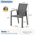 thumbnail image 2 of CozyHom Outdoor Patio Aluminum Dining Chairs Furniture Set of 6, Outside Stackable Furniture for Lawn, Balcony, Quick-Drying Textilene Fabric, Grey, 2 of 7