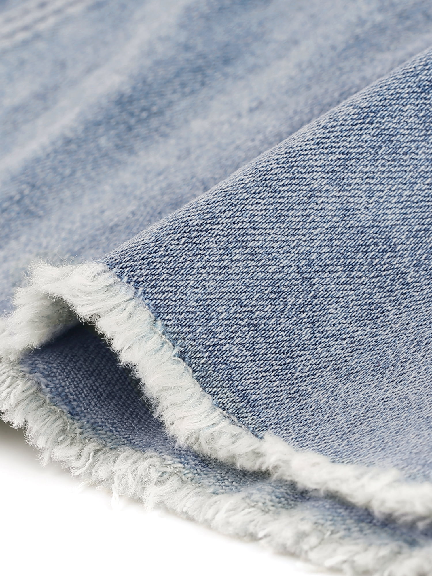 DARING DIVA Women's Ripped Hem Washed Jeans Denim Skirt L Blue