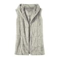 thumbnail image 2 of Plus Size Coat Women Sleeveless Hooded Coat Solid Color Plus Size Warm Long Wool Coat, 2 of 2