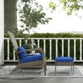 thumbnail image 6 of Outsunny Wicker Adirondack Chair Fire Pit Chair w/ Ottoman & Cushions, Blue, 6 of 9