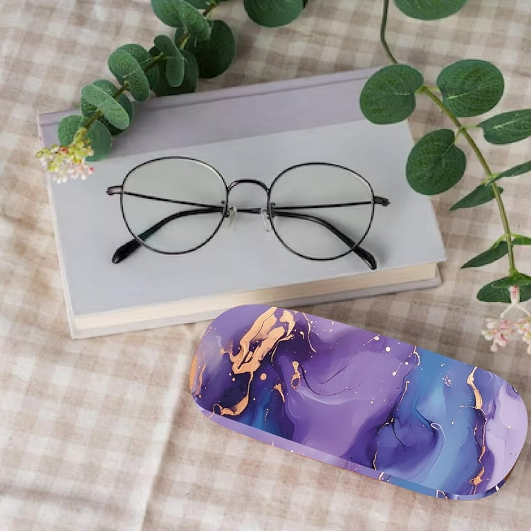 Purple Hard Shell Glasses Case Leather Sunglasses Case 