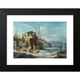 thumbnail image 2 of Dirck Maas 24x18 Black Modern Framed Museum Art Print Titled - A Winter Landscape with an Elegant Company on Sleighs Drawn by Horses, 2 of 5