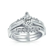 Bling Jewelry Womens Bridal Cocktail Statement Ring with Cubic Zirconia and Sterling Silver Band
