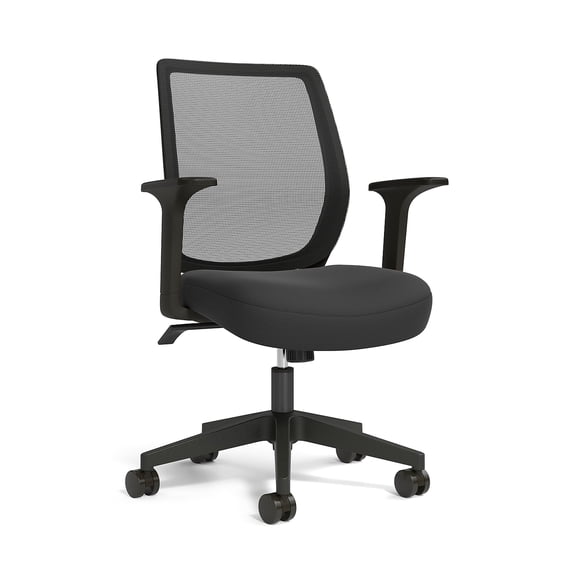 Staples Union & Scale Essentials Mesh Back Fabric Task Chair Black 2/Pack UN59414VS