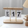 thumbnail image 4 of Calendario perpetuo diario con tapa para escritorio, decoración de escritorio de oficina reutilizable, accesorios para el hogar, accesorios de fotografía (de madera), 4 of 5