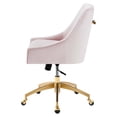thumbnail image 4 of Computer Work Desk Chair, Pink, Velvet, Modern Contemporary, Home Business Office Furniture, 4 of 7
