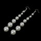 thumbnail image 3 of Encantadores pendientes de gancho con forma de gota para fiesta de noche, cadena larga con perlas de imitación colgantes Plata, 3 of 9