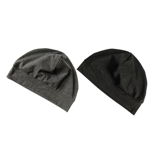 Gorro para dormir de 2 piezas, multifuncional, informal, cómodo, para dormir de noche. negro y gris