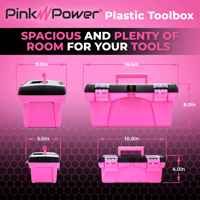 Pink Power Pink Tool Box for Women - Sewing, Art & Craft Organizer