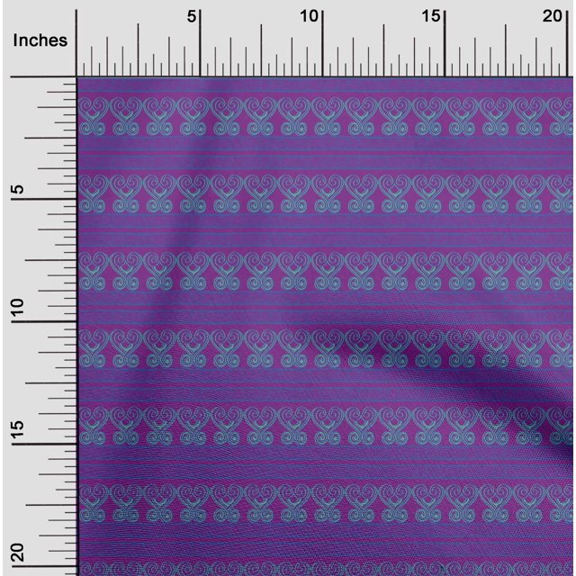 oneOone Cotton Silk Fabric Chevron & Swirl Block Printed Craft Fabric BTY 42 Inch Wide