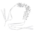 thumbnail image 4 of Diadema de cristal para novia Nikou diseño de hojas y flores color plateado, 4 of 15