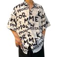 thumbnail image 1 of Camisa estampada Nikou de manga corta para hombre, Camisa de verano holgada, 1 of 9