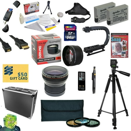 All Sport Kit for Canon Rebel T2i T3i T4i T5i DSLR Camera Includes 64GB SDXC Card + 2 Batteries + Dual Charger + 0.20X + 2.2x Lens + 3 Piece Filters + Hard Case + Tripod +X-GRIP + DVD + $50 Gift (Best Entry Level Dslr For Sports)